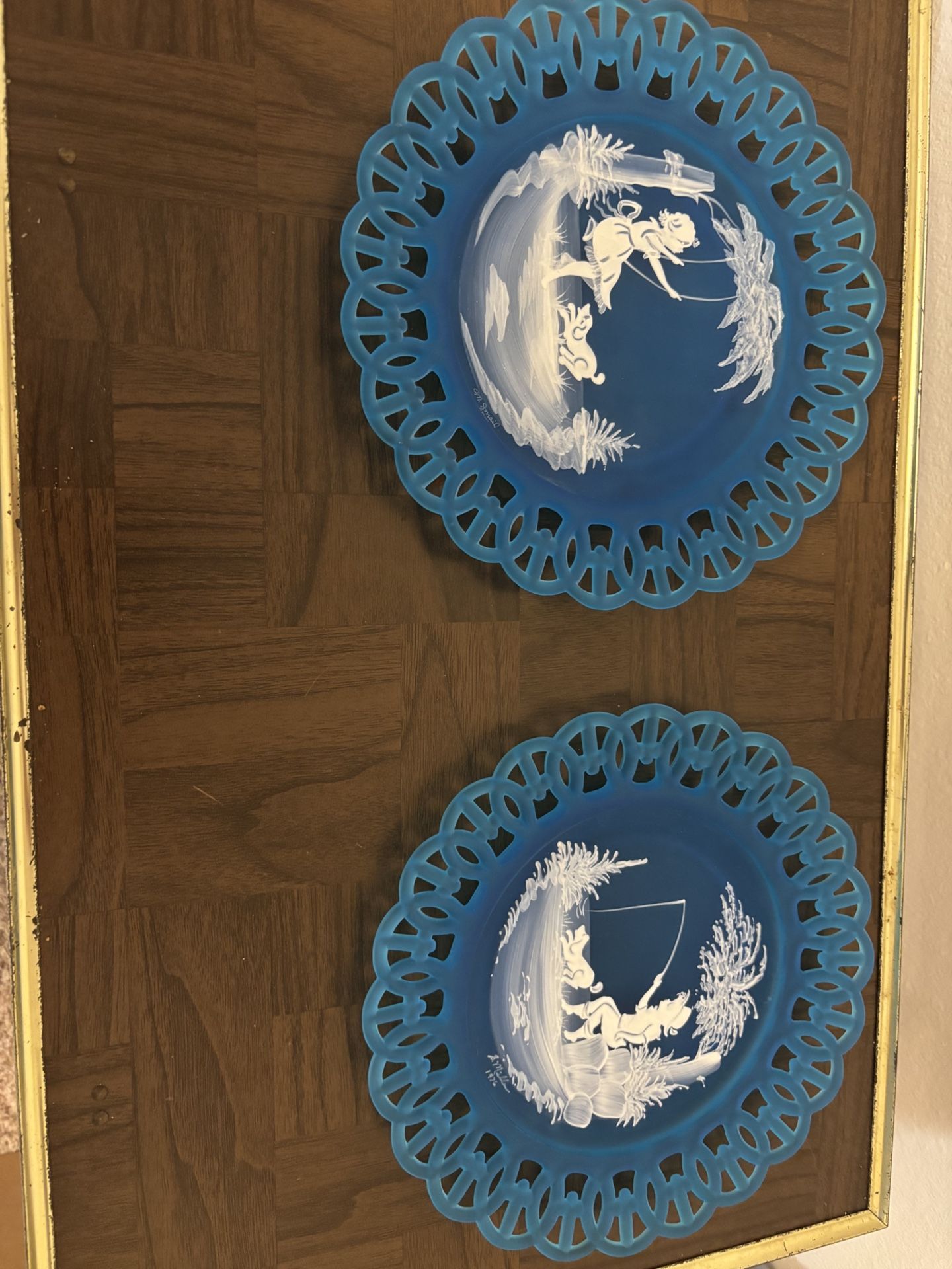 West Moreland Blue Satin Plates