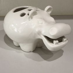 Vintage Ceramic Hippo Toothbrush Holder