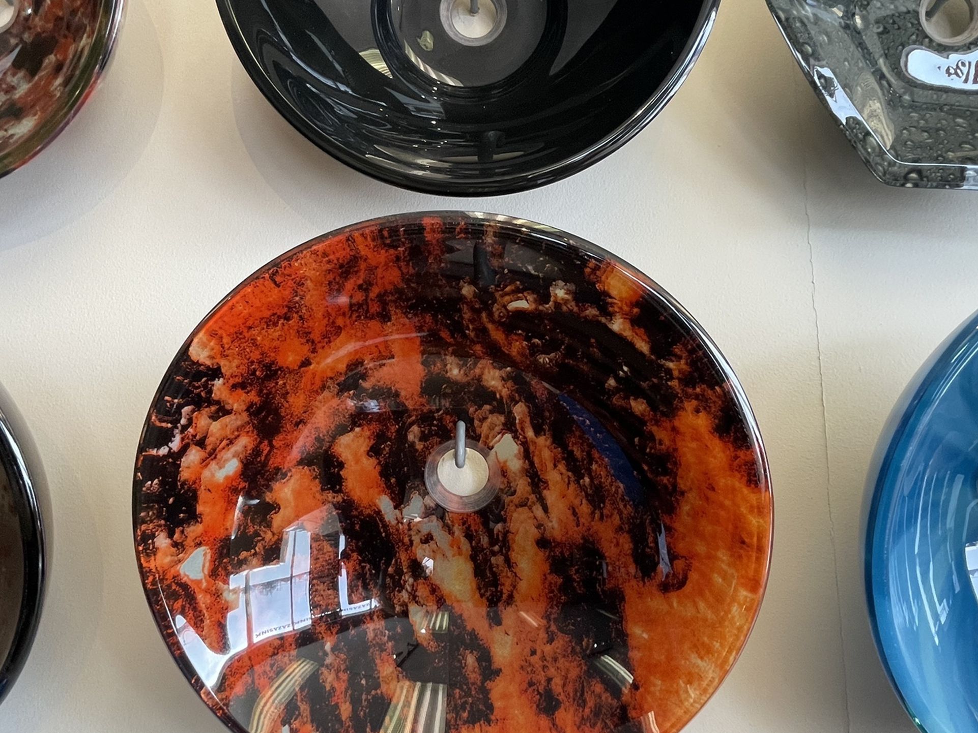 Glass Bowl Shape Vessel Bathroom Sink