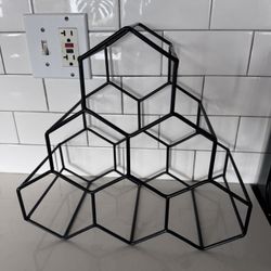 West Elm Wine Rack, Black Metal, Holds 6 Bottles