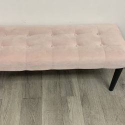 Light Pink Velvet Bench 