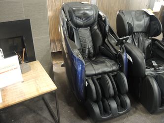 Cozzia Brookstone 4D Massage Chair - Black With Blue Shell | Armchair