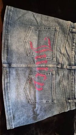 Juicy couture denim mini skirt