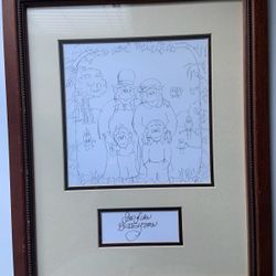MATTED &FRAMED BERENSTAIN BEARS PENCIL SKETCH DUAL SIGNED JAN & STAN BERENSTAIN