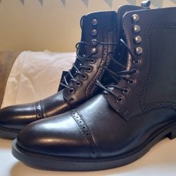 Leather Dress Boots Size 9 Men's High-Top Boots