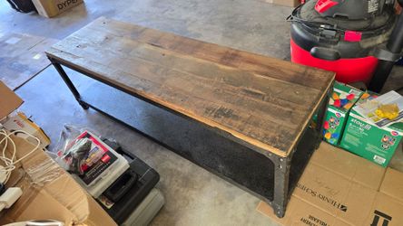 Rustic wood/metal coffee table