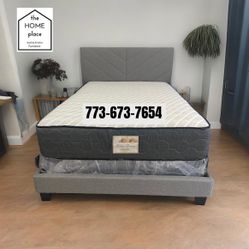Comfy & Elegant Queen Bed Frame 🚨 Includes Mattress & Box Spring for ONLY $349. Ready for Delivery Today 🚛