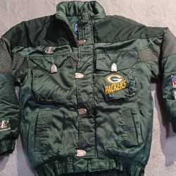 Youth Size Large 14 16 Green Bay Packers Vintage Proline Jacket Coat 