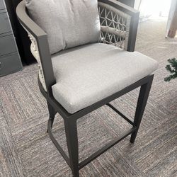 🌿🪑 Outdoor Patio Bar / Counter Stool – Aluminum, Rope & Cushions 🪑🌿