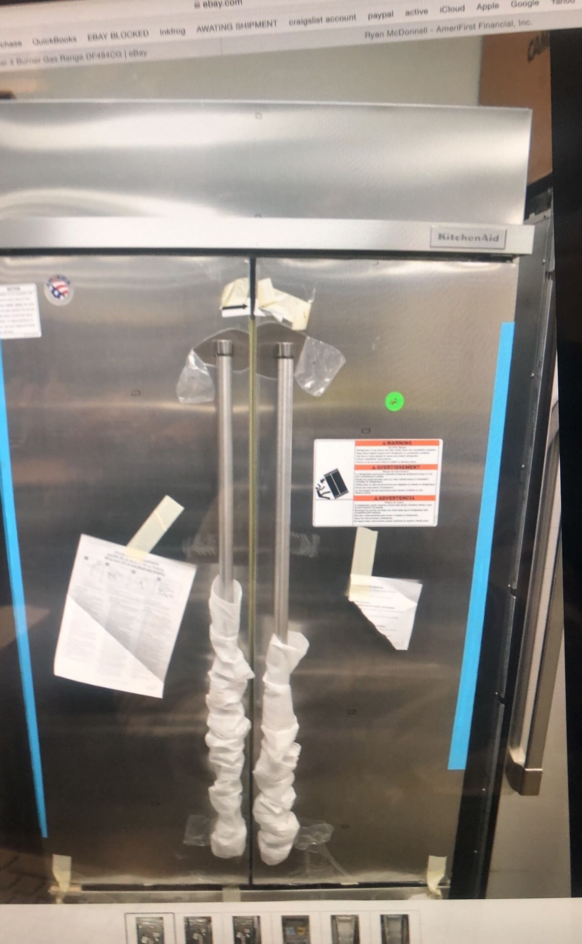 KitchenAid 36 Built in Stainless French Door Refrigerator New