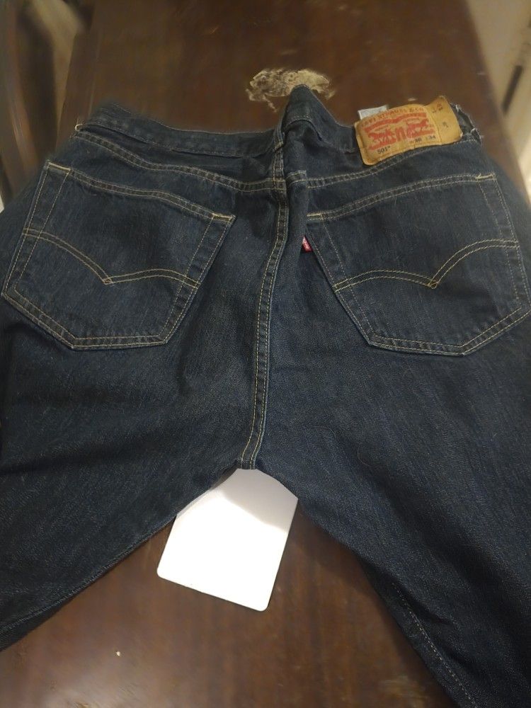 Men's 401 Levi's With A Little Wear On Bottom Of Leg