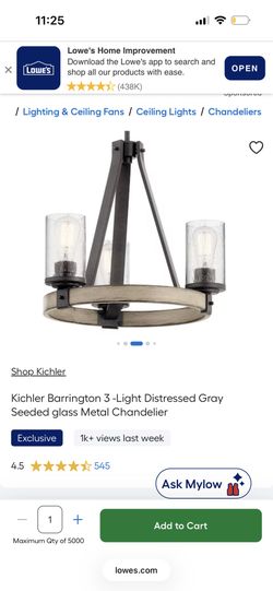 Kichler 3 Light Chandelier Make Offer