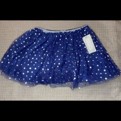 Btween Girls Tulle Skirt Blue With Silver Stars Girls Size 8 Tutu