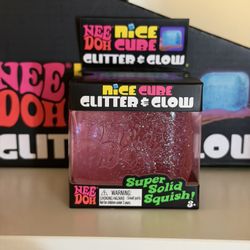 NeeDoh Nice Cube Glitter & Glow Pink