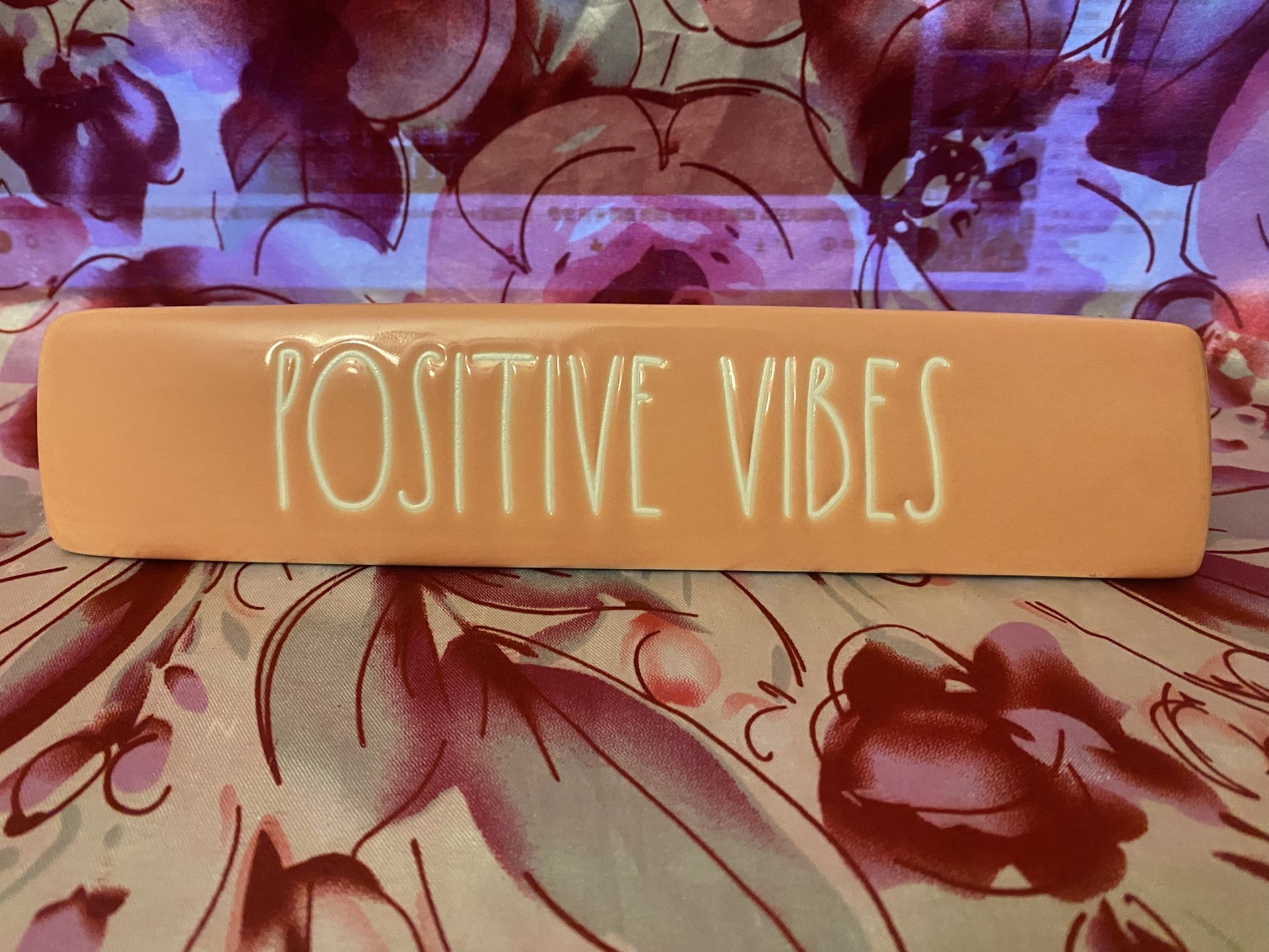 Rae Dunn “Positive Vibes” ceramic paperweight 189