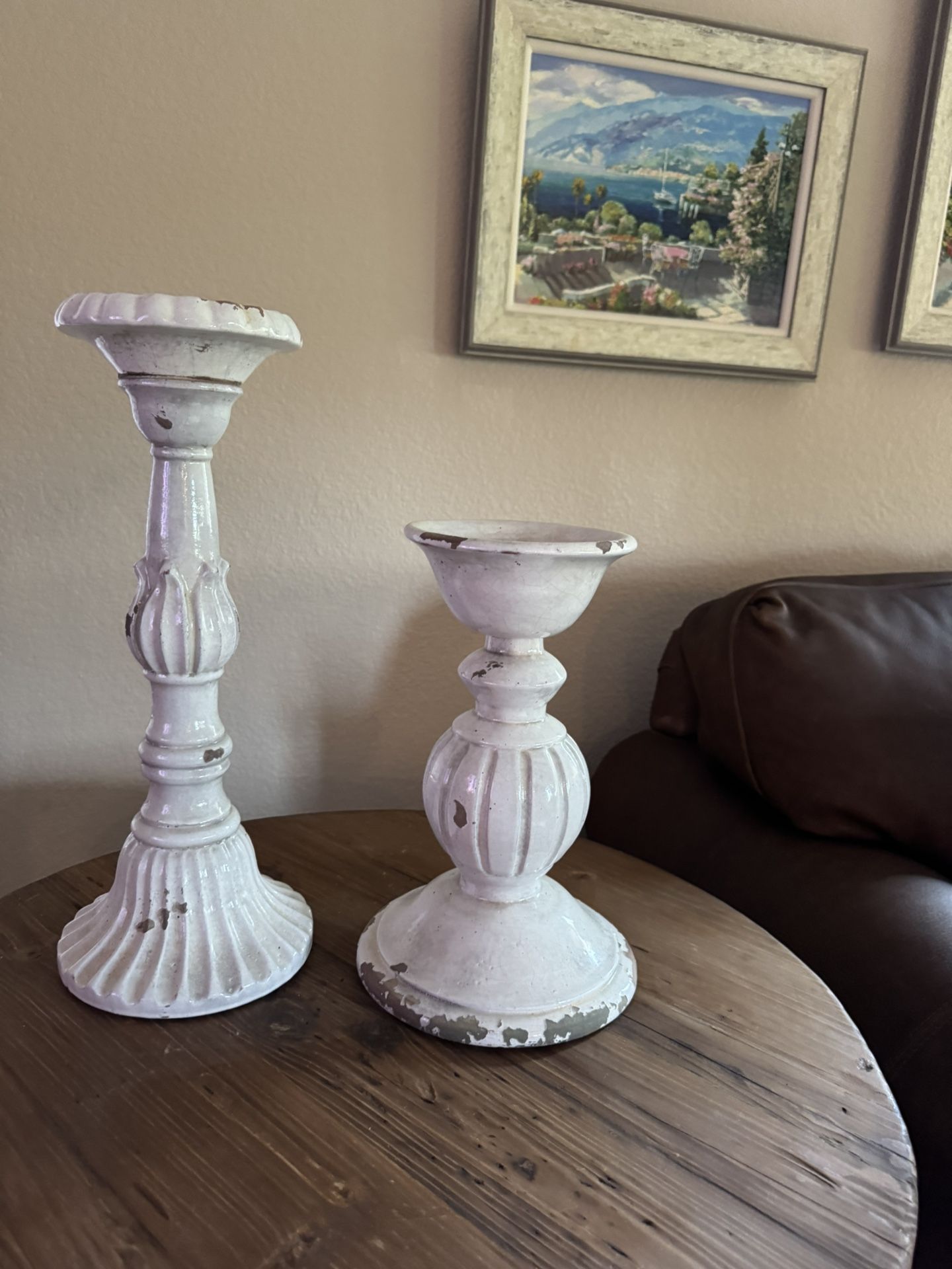 Pottery Barn candle holders (2)