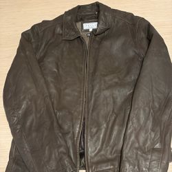 Used Brown Leather Jacket