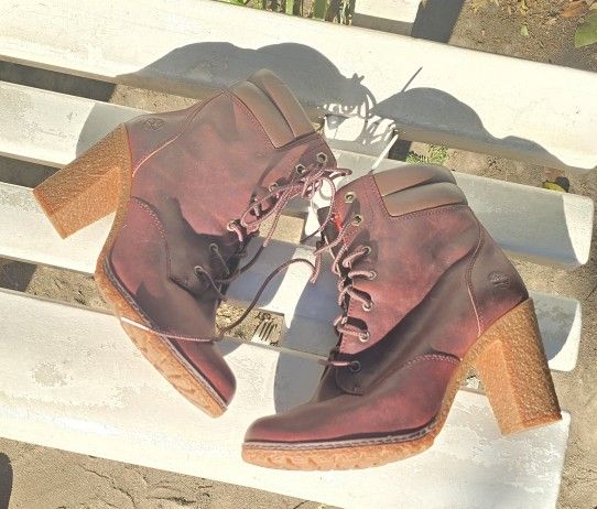Timberland Ankle Boots Heel Lace Up , Size 7.5