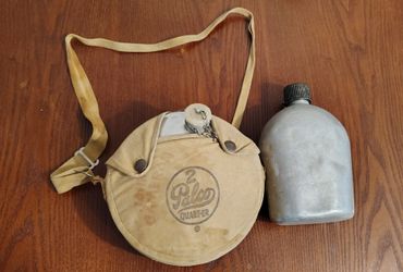 Vintage Palco 2 Quart-er Military Boy Scout Canteen Shoulder Carry Aluminum other canteen collectabl