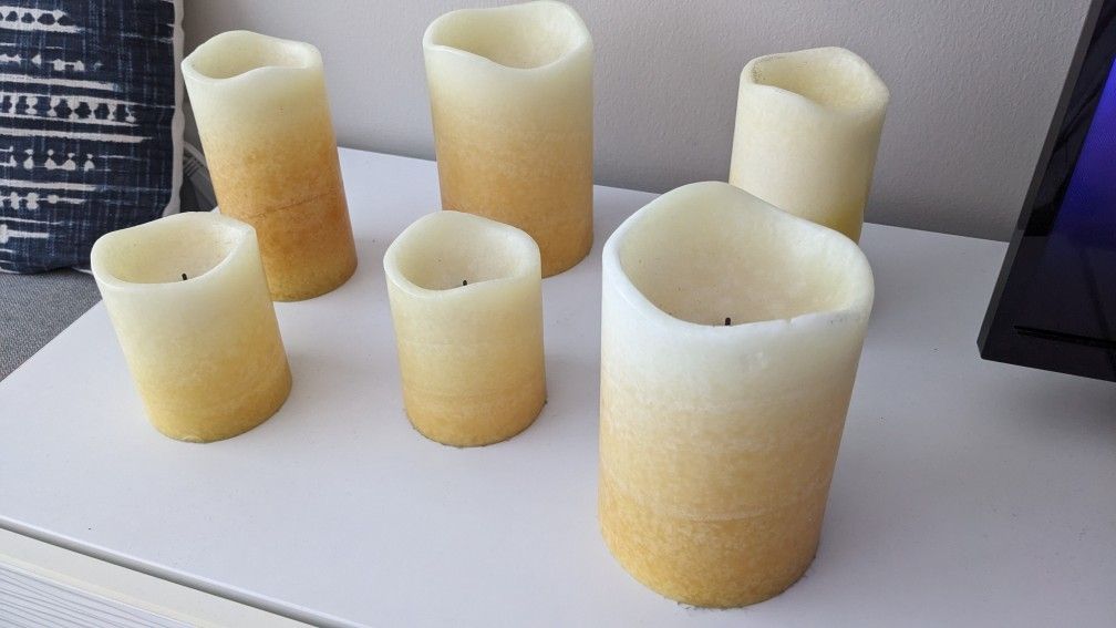 Battery Operated Wax Candles Set