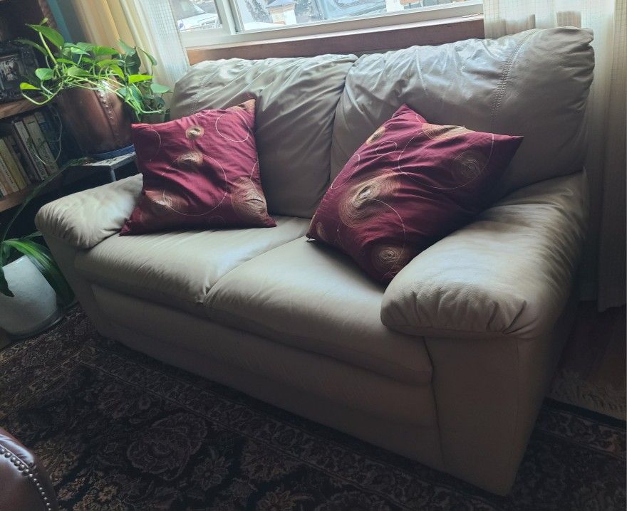 Calia Italian Leather Love-seat
