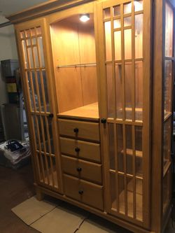 Wooden Glass Armoire
