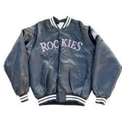 Colorado Rockies Jacket Men XL Satin Coat MLB Baseball Vintage 90s Starter