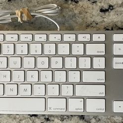 Keyboard / Apple A1243 Aluminium USB Wired Keyboard Numeric Keypad / White