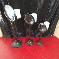 Magnifying Glass Pillar Candle Holders