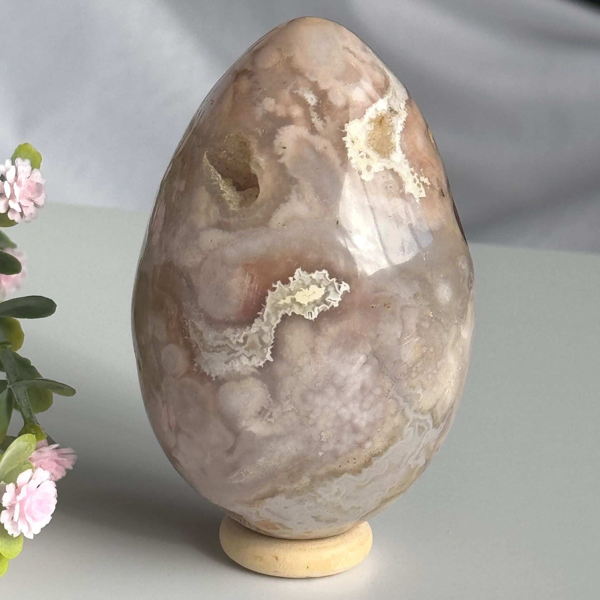 Flower Agate Egg