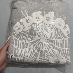 Grey Sp5der Hoodie Size Small