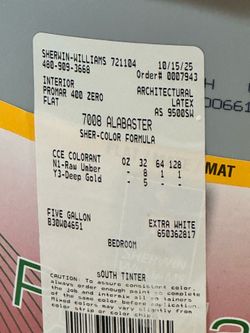 Sherwin Williams Flat Interior Alabaster 4 gallons
