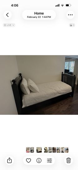 Black twin bed frame & mattress