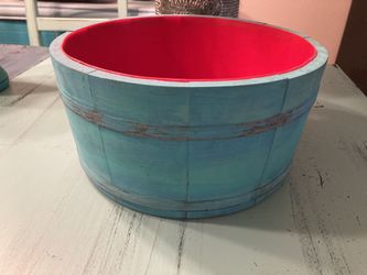 Pretty wooden teal bowl and mortal
