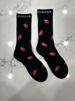 Black Chrome Heart Socks