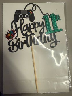 Happy 11th Birthday Gamer Cake Topper