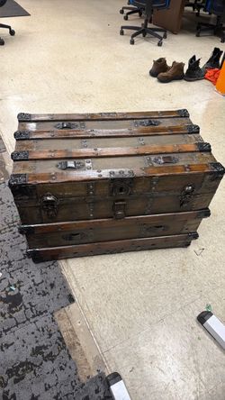 Antique Chest with Metal Hardware