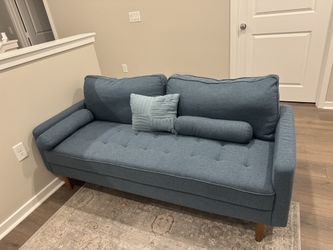 Blue Mid-Century Modern sofa