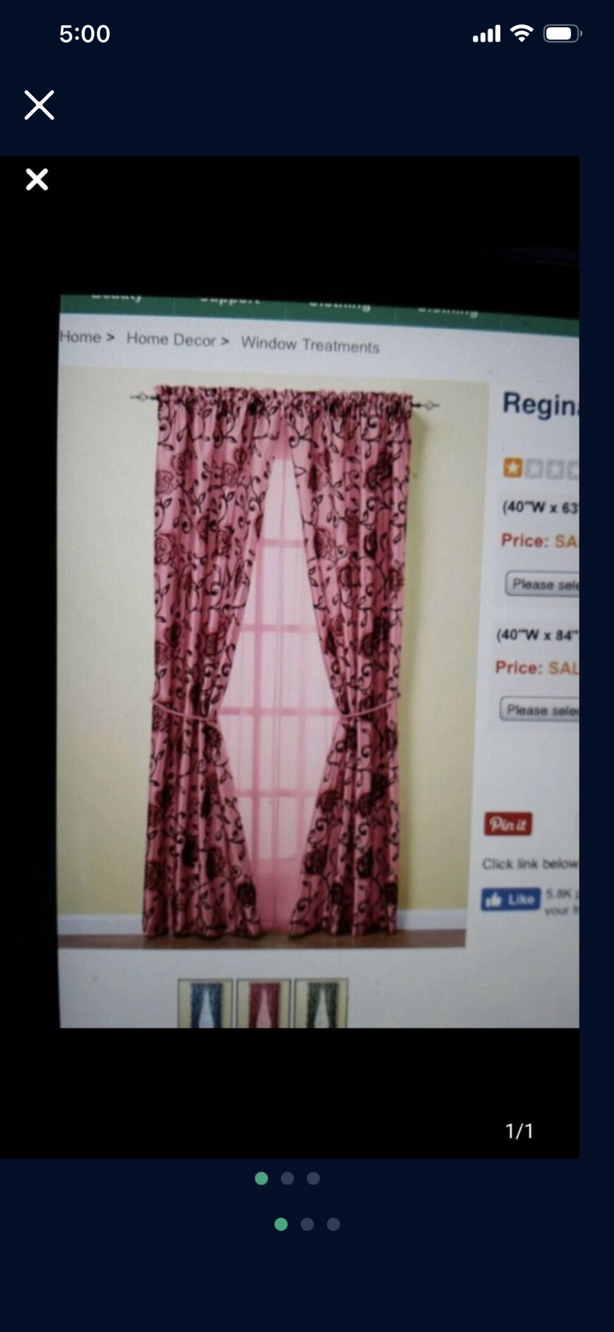 Rose curtains