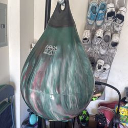 Aqua Training Bag w/ Stand + 4 Leather Aqua Sandbags – Complete Setup – $300