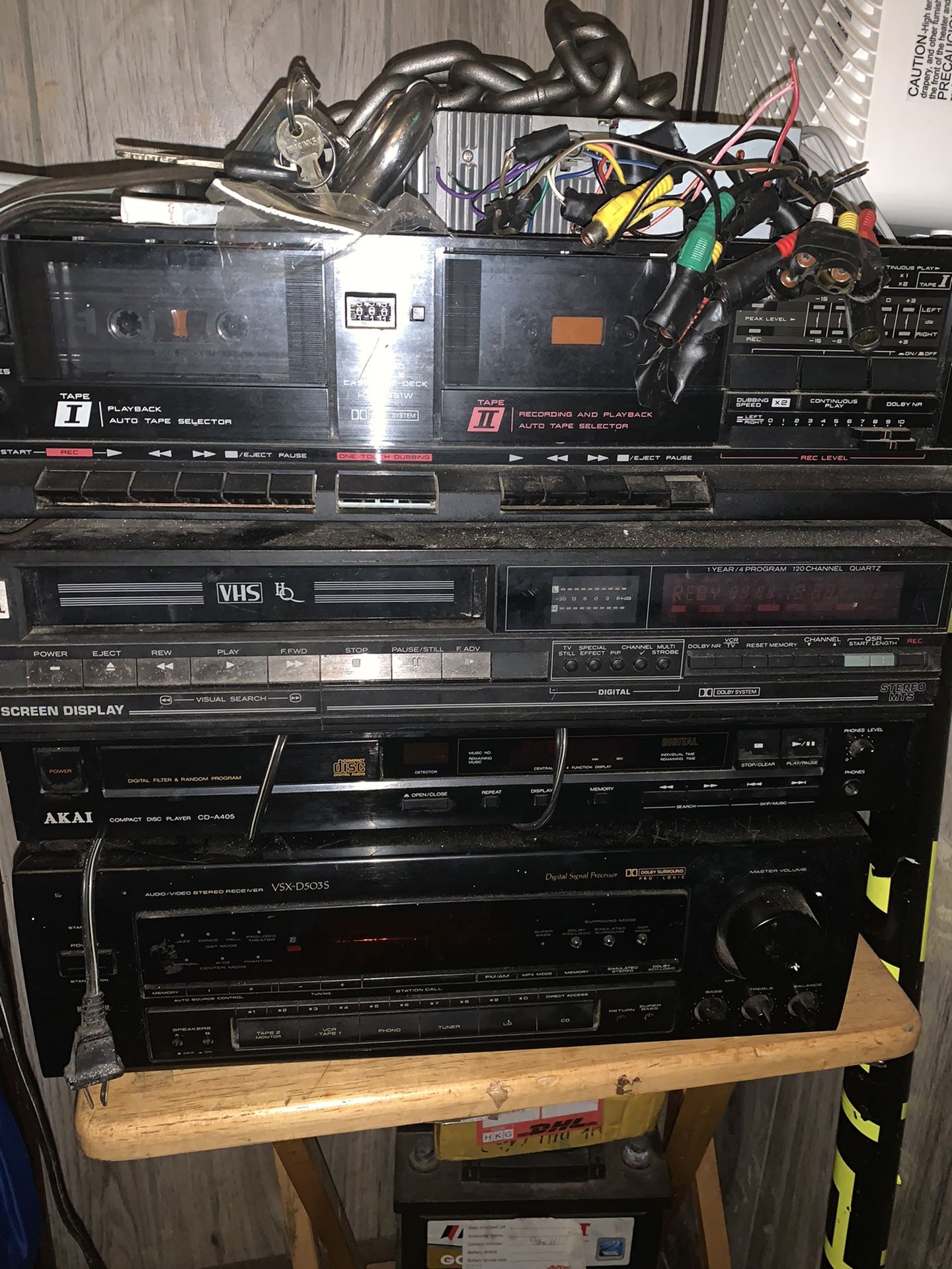 THIS IS ALL LEFT. VCR, TAPE DECK, CD PLAYER, AND RECIEVER