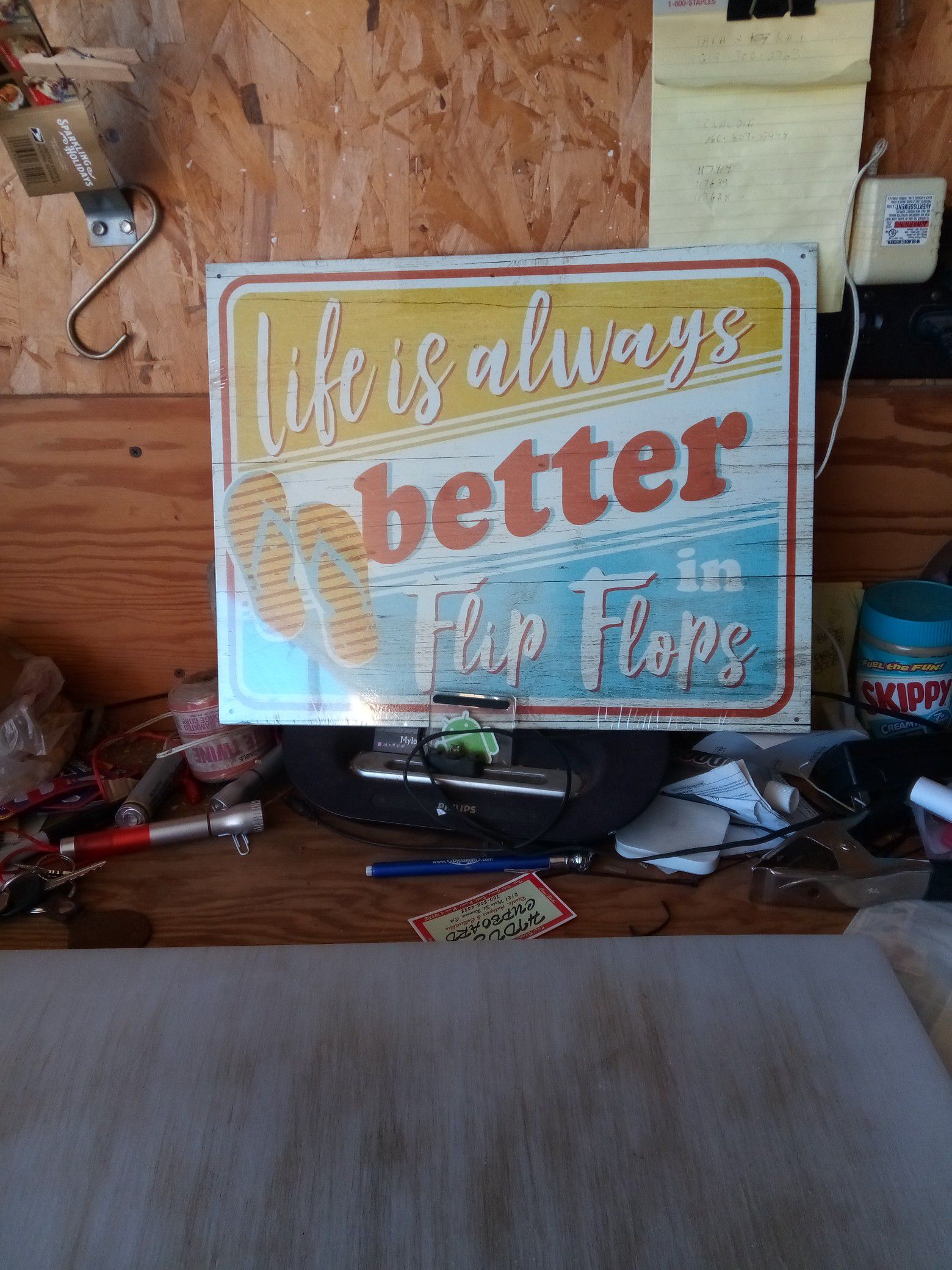 Life is better in Flip Flops metal sign 12 x 15 inches