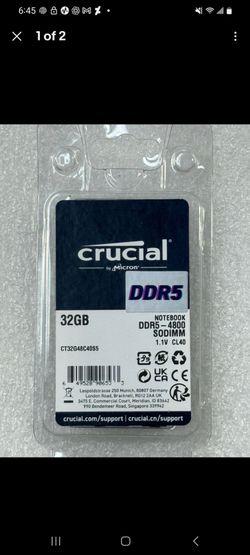 Crucial 32gb ddr5 laptop RAM