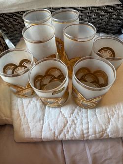 set of 8 Culver "Clouds" double old-fashioned  glassware