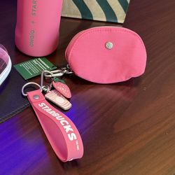 Starbucks PINK Collection Key Chain Bag