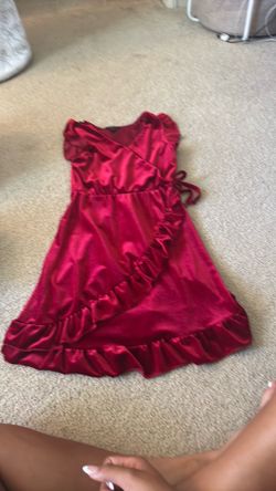 Girls red velvet dress