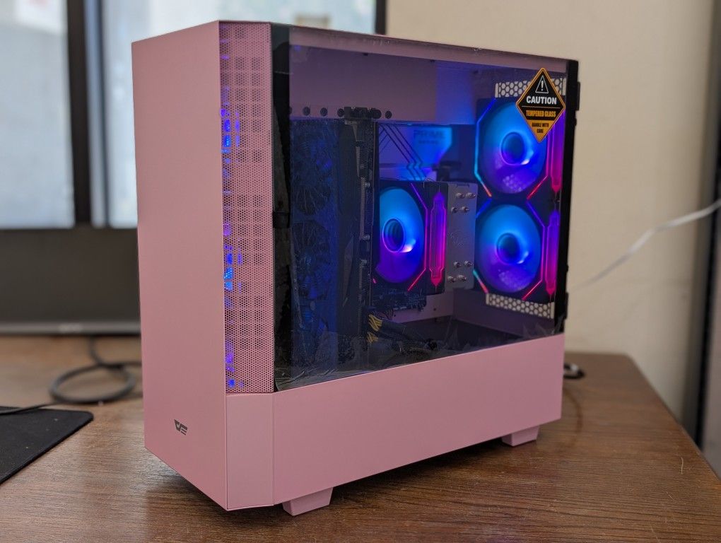 Pink Intel Core i7 12700KF + RX 5700 XT RGB Gaming Desktop PC Computer
