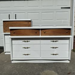 Refurbished Bassett White Dresser Set 