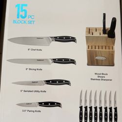 Cuisinart Nitrogen Infused Stainless Steel 15 Piece Knife Set NEW