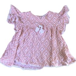 Jessica Simpson 4T Patterned Shirt with Delicate Fringe Detail